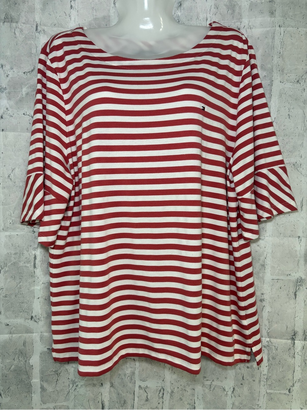 Tommy Hilfiger Red and White Striped Tee
